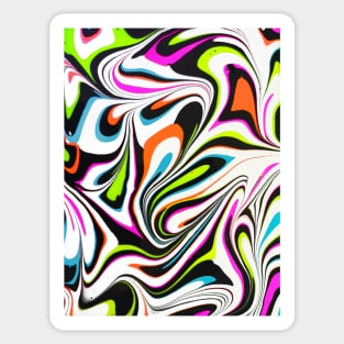Neon Zebra (Abstract Fluid Art Sticker